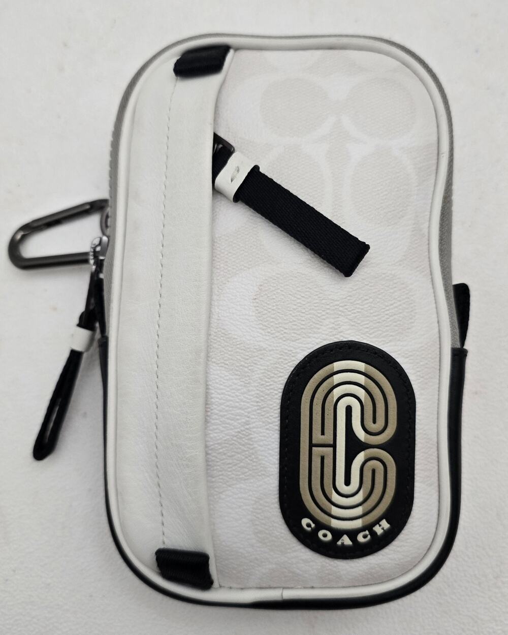 Coach Colorblock Pouch Hybrid-Signature Canvas W/Coach Patch C4269 Chalk Steam